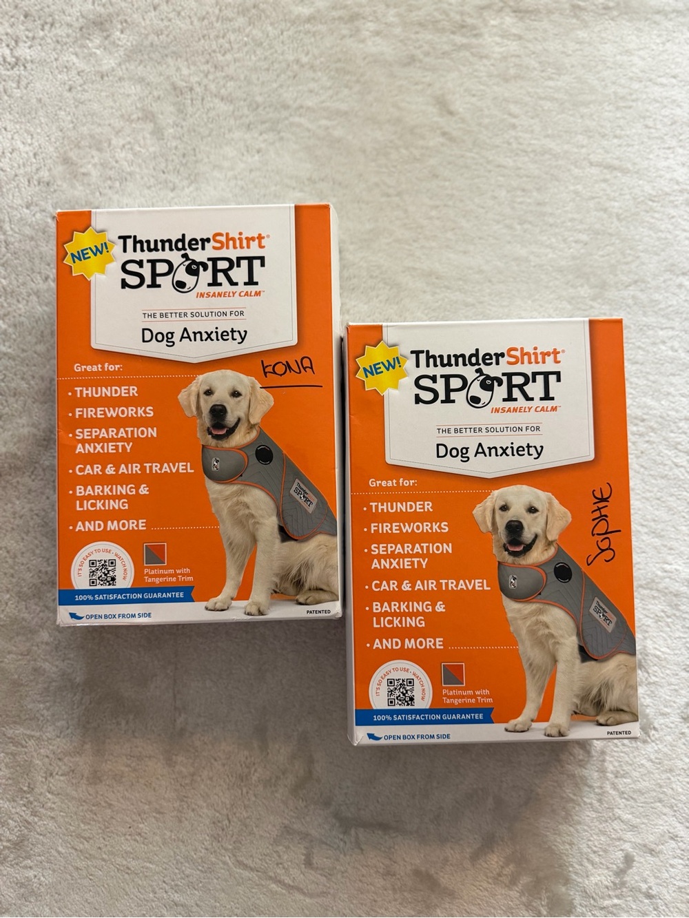 Thundershirt Sport Dog Anxiety Vest in Orange and Gray by Thundershirt